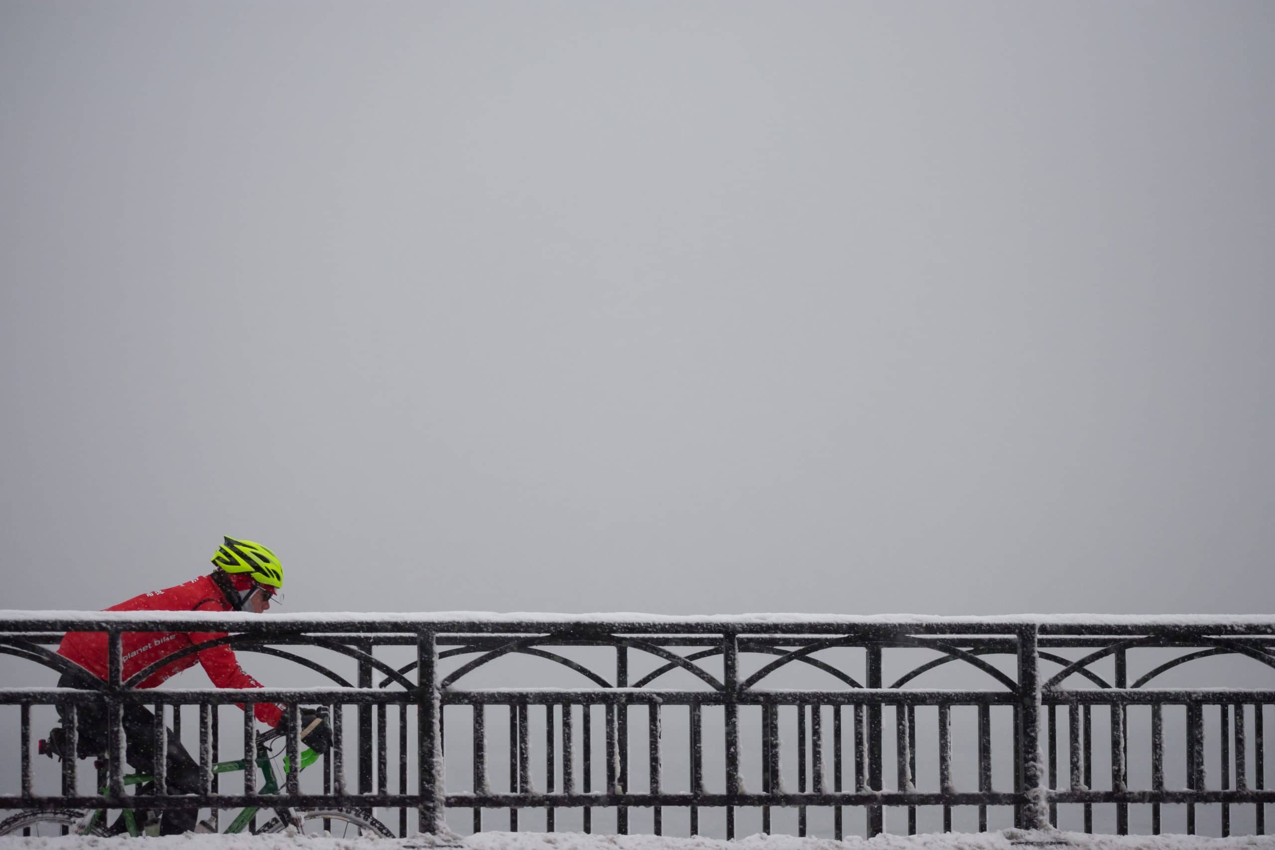 cycling in the snow