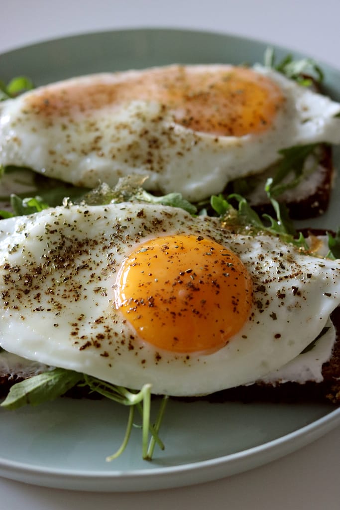 two poached eggs - healthy food